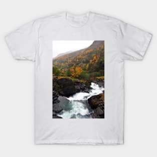 Waterfall Flamsdalen Valley Flam Norway T-Shirt